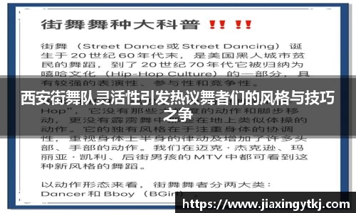 西安街舞队灵活性引发热议舞者们的风格与技巧之争
